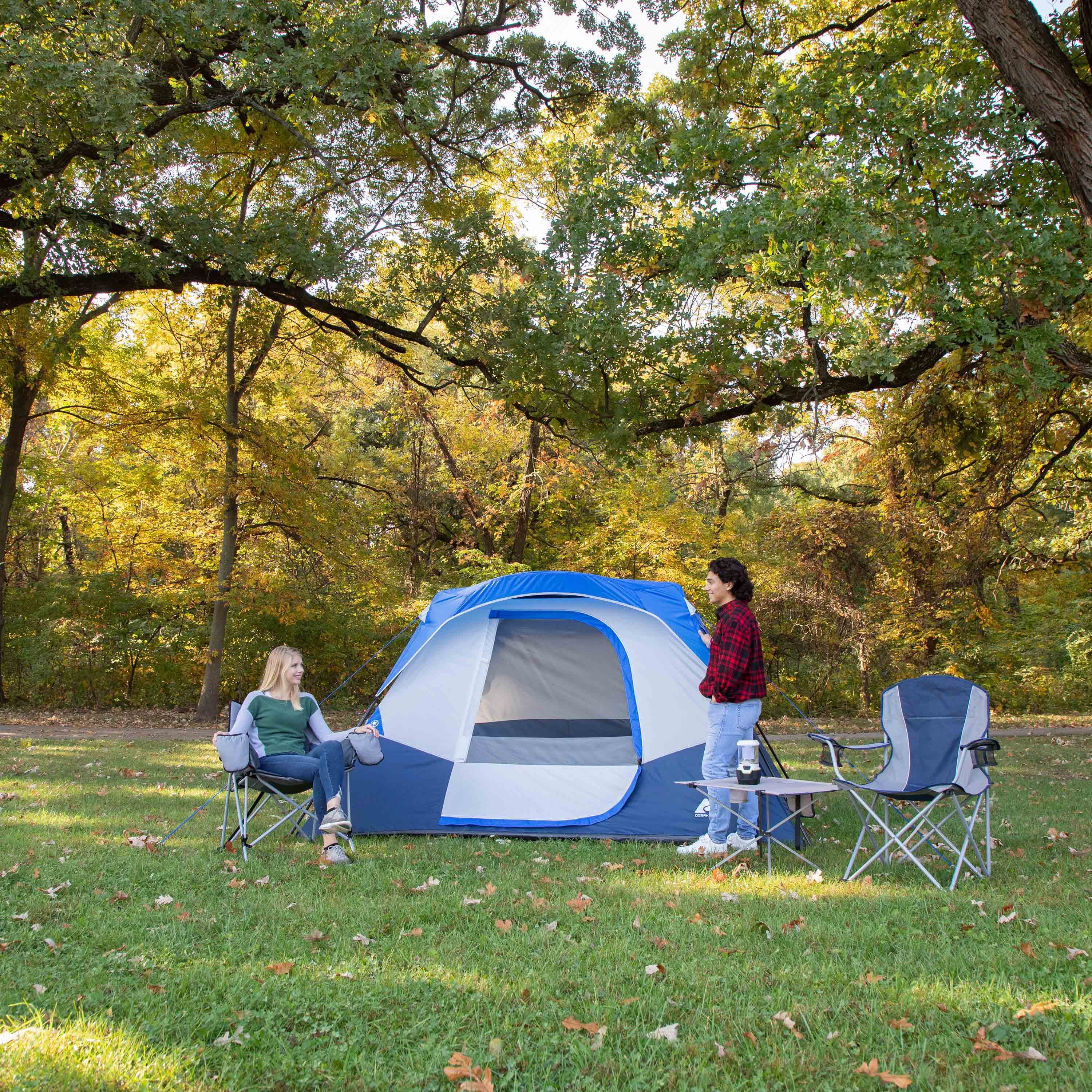 Ozark Trail 10' x 9' 6-Person Instant Cabin Tent with LED Lighted Hub, 25 lbs