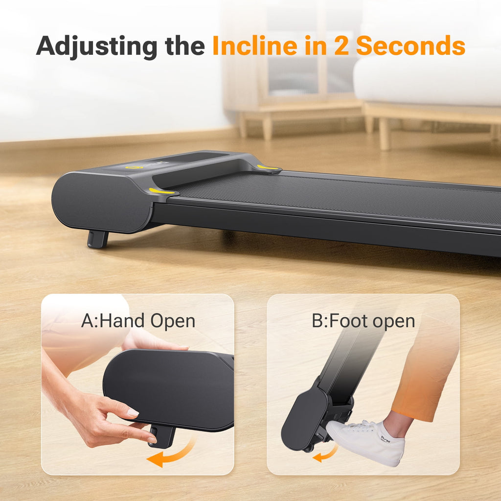 Walking Pad 2 in 1 Under Desk Treadmill with Remote Control Mini Portable Treadmill for Home Office