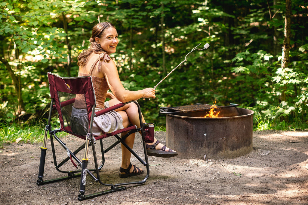 GCI Outdoor Freestyle Rocker Foldable Rocking Camp Chair, Cinnamon