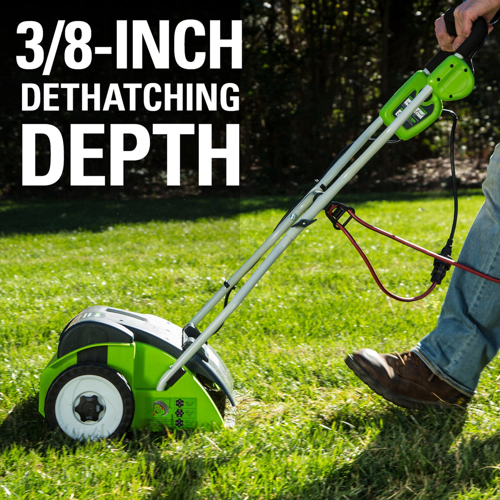 Greenworks 10 Amp 14" Corded Electric Dethatcher 27022