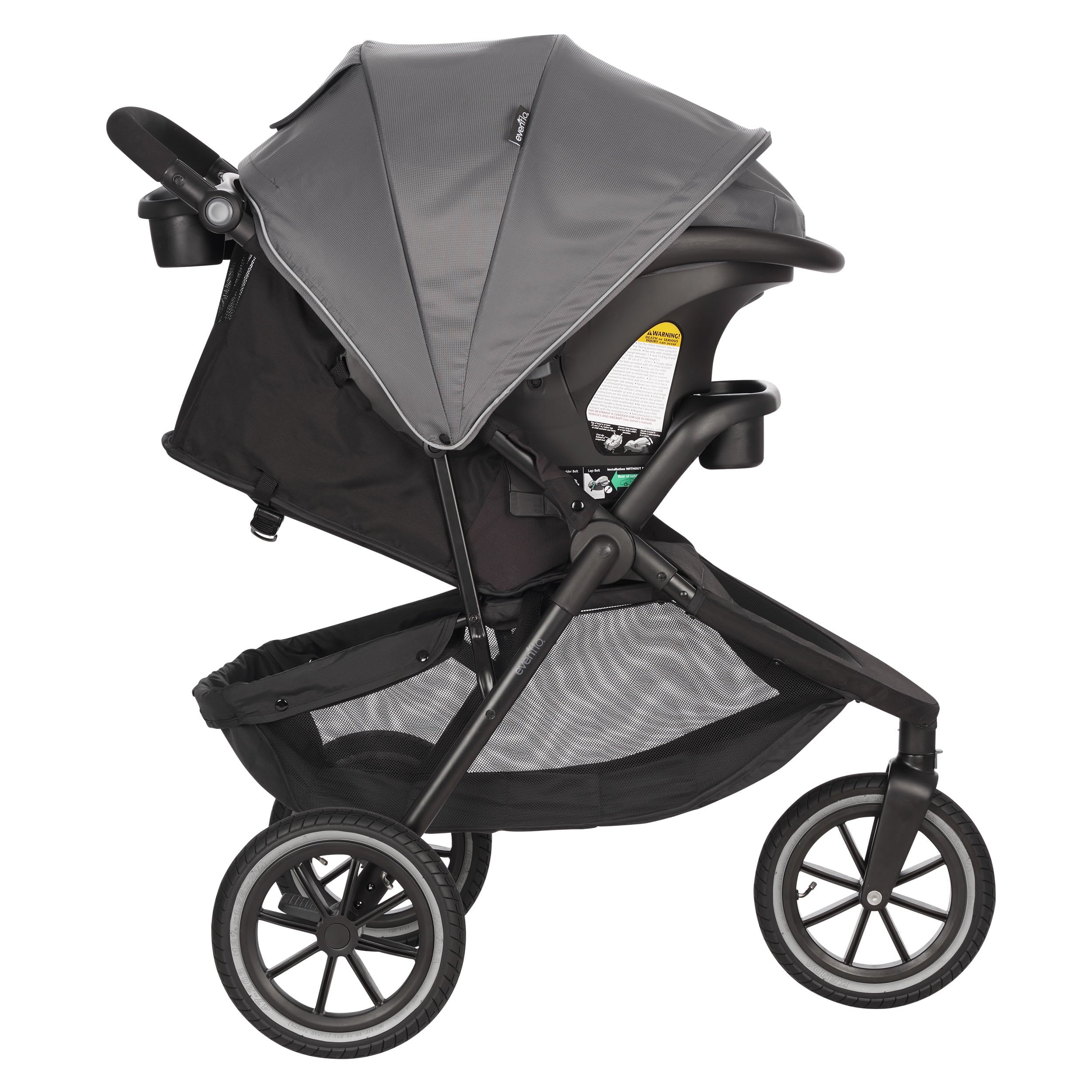 Folio3 Stroll & Jog Travel System with LiteMax Infant Car Seat (Avenue Gray)