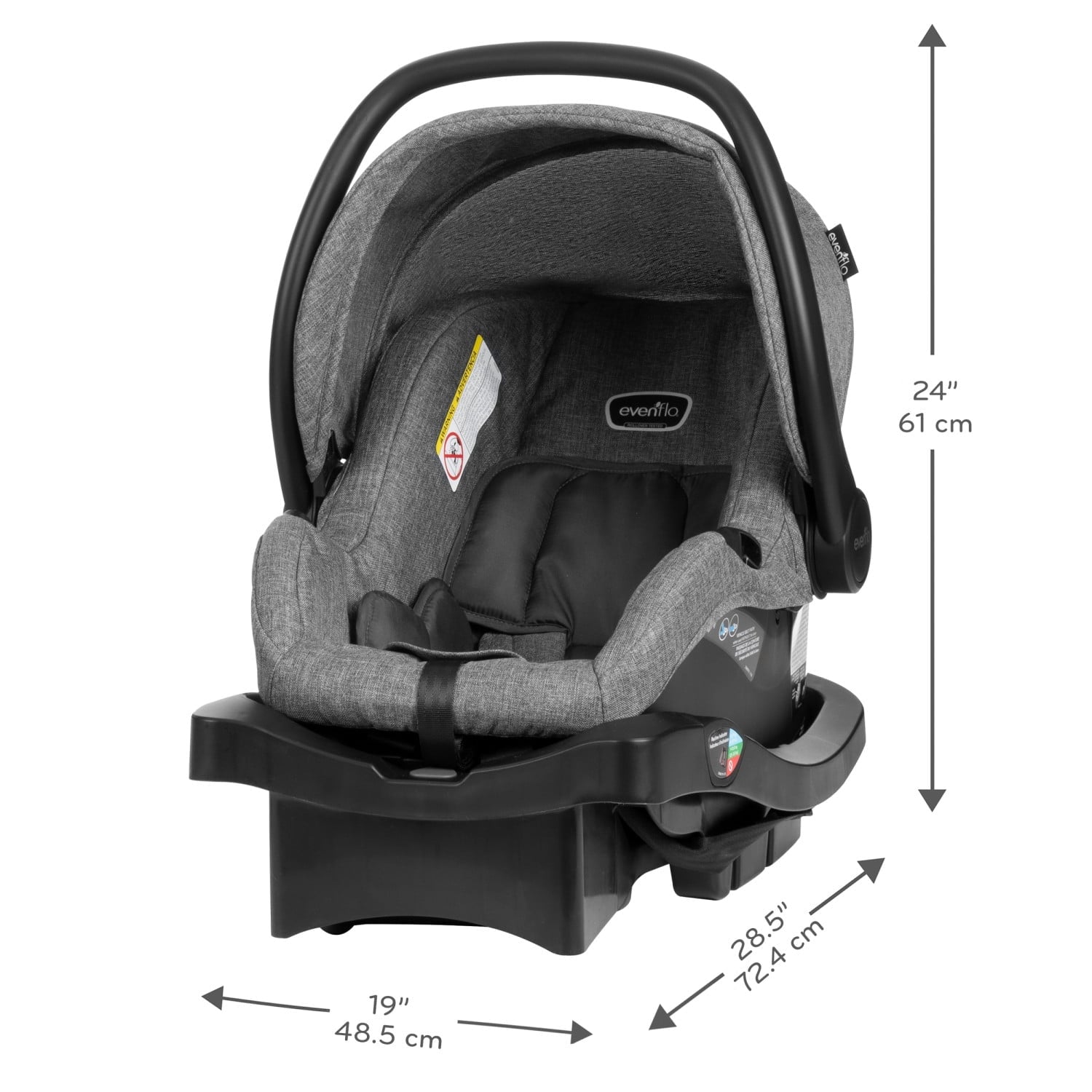 Evenflo Omni Plus Modular Travel System with LiteMax Sport Infant Car Seat, Mylar Gray, Unisex