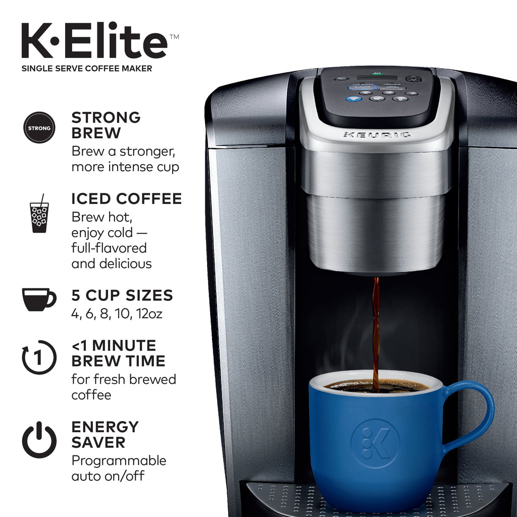 Keurig K-Elite Single-Serve K-Cup Pod Coffee Maker, Brushed Slate