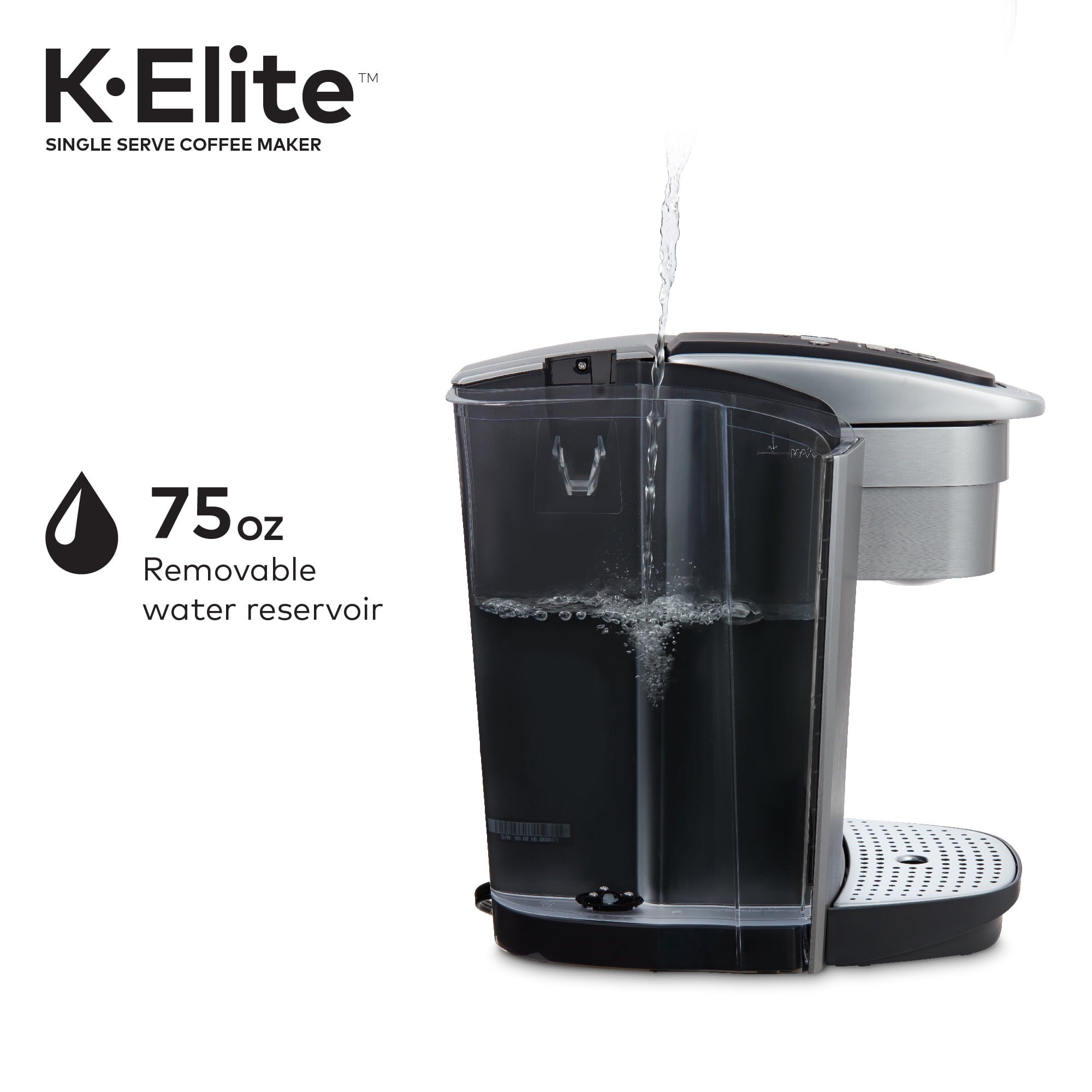 Keurig K-Elite Single-Serve K-Cup Pod Coffee Maker, Brushed Slate