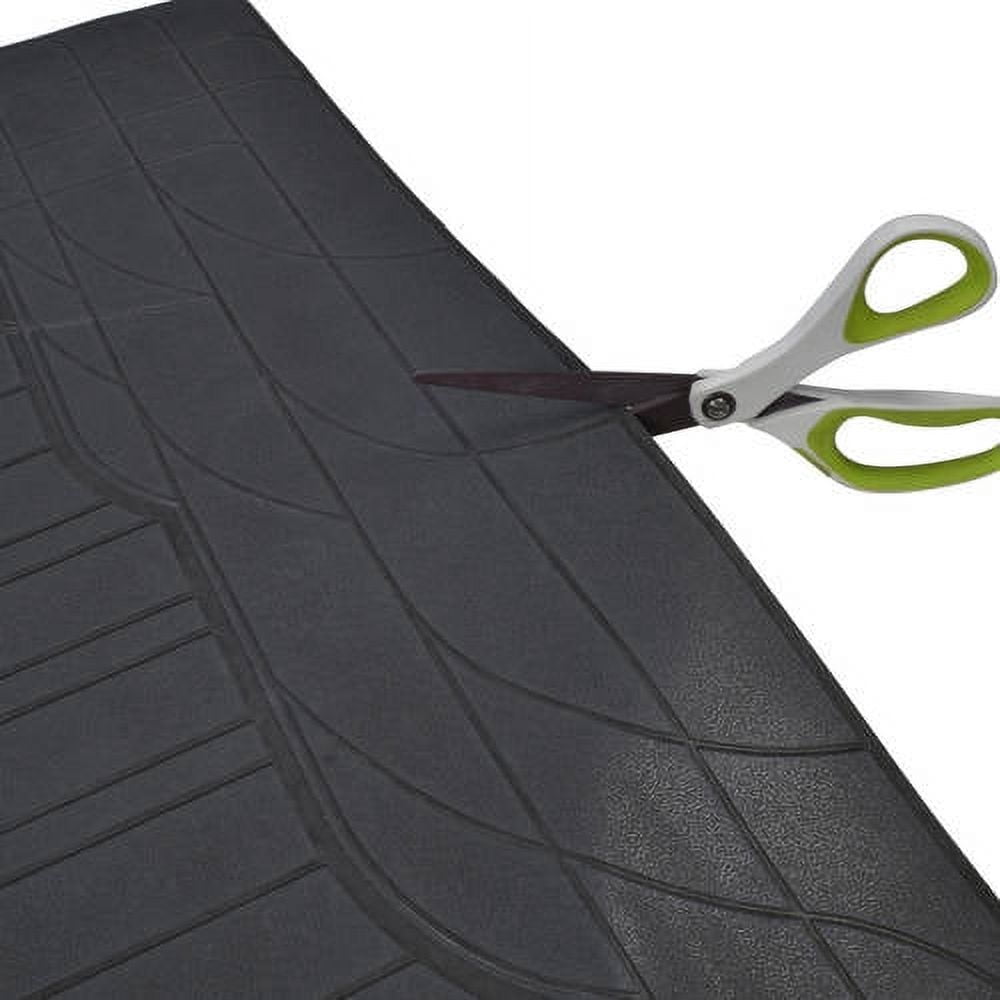 Motor Trend 100 Percent Odorless Car Floor Mats with Standard Trunk Cargo Mat, 4 Pieces Rubber Protection, Black Beige Gray