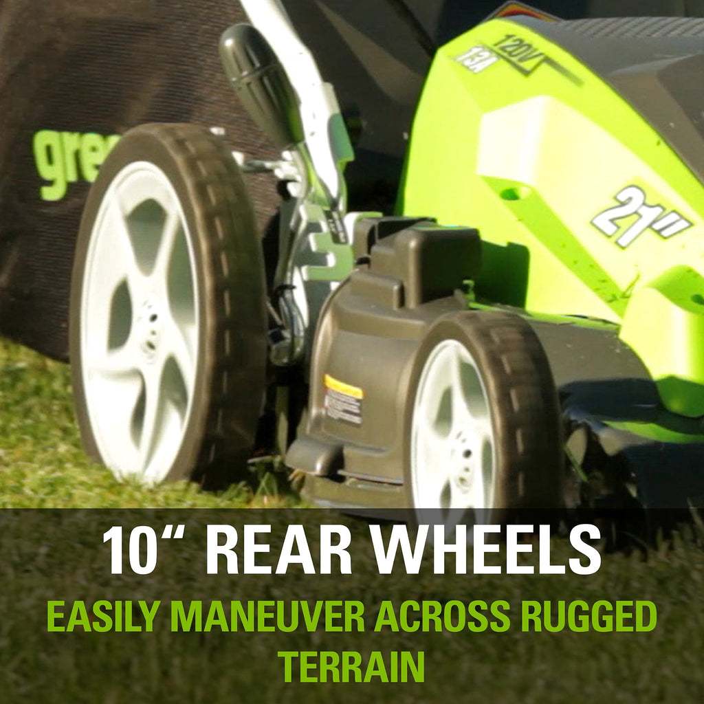 Greenworks 13 Amp 21" Corded Electric Walk-Behind Push Lawn Mower 25112