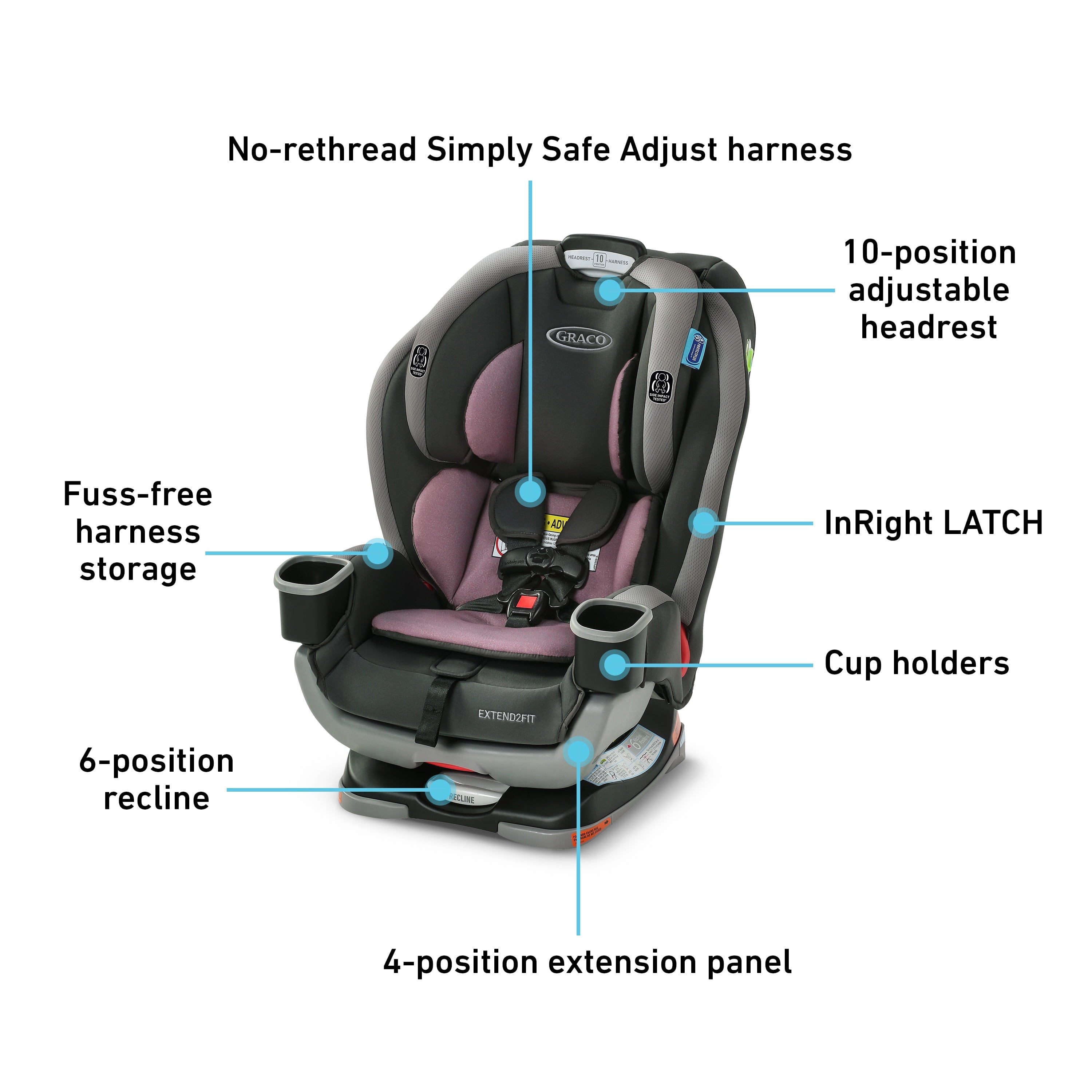 Graco Extend2Fit 3-in-1 Convertible Car Seat, Norah