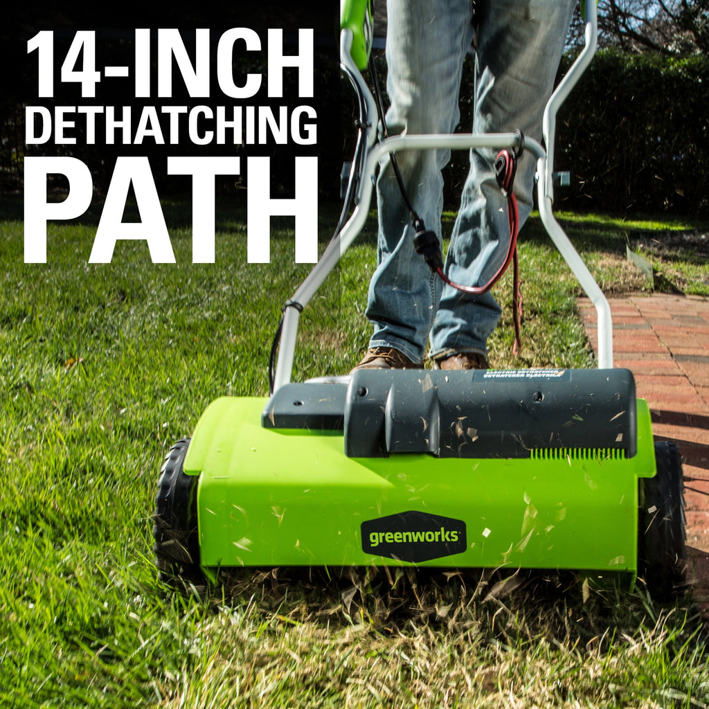 Greenworks 10 Amp 14" Corded Electric Dethatcher 27022