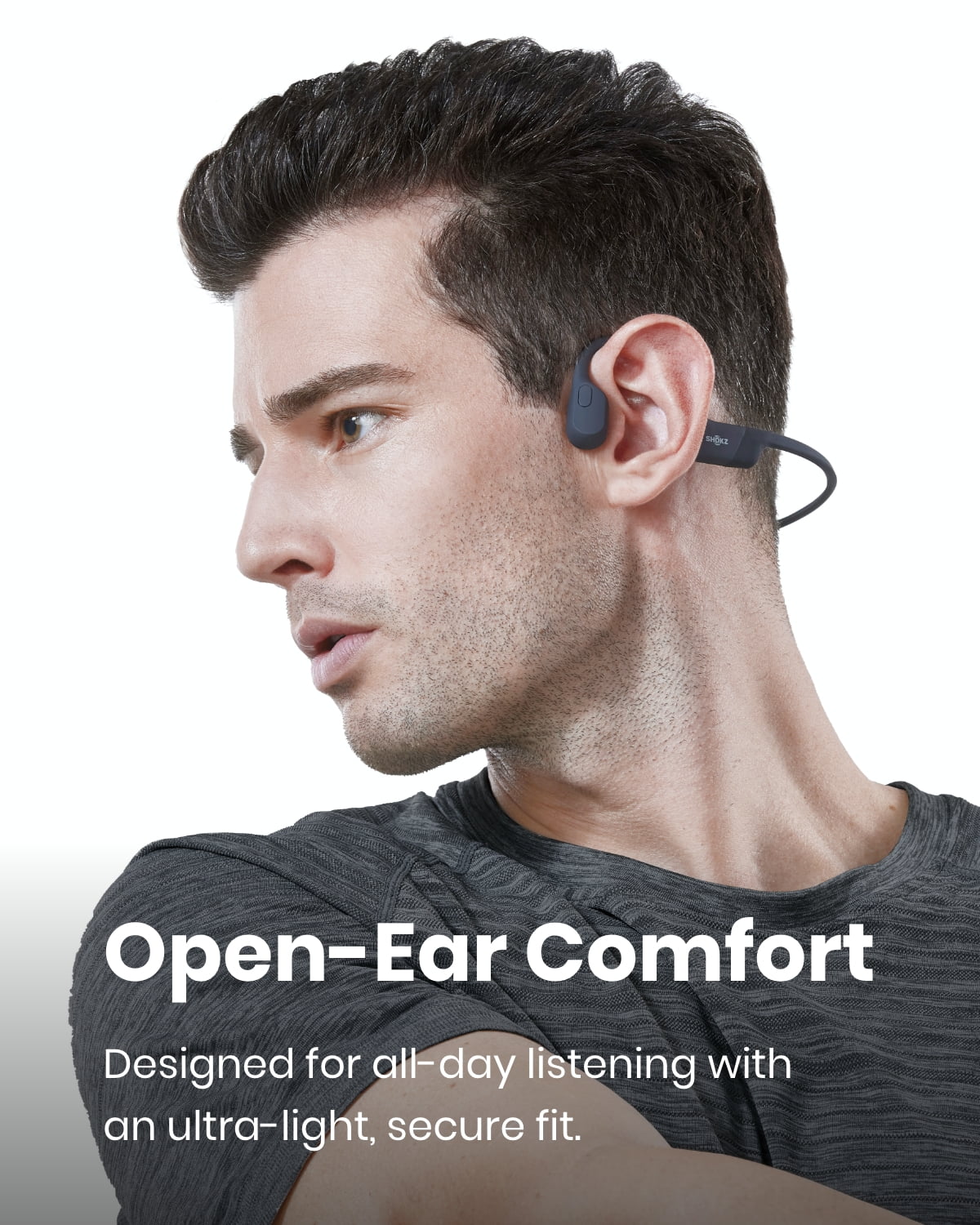 Shokz OpenRun Bone Conduction Waterproof Bluetooth Headphones for Sports with Cooling Wristband (Formerly Aeropex), Blue