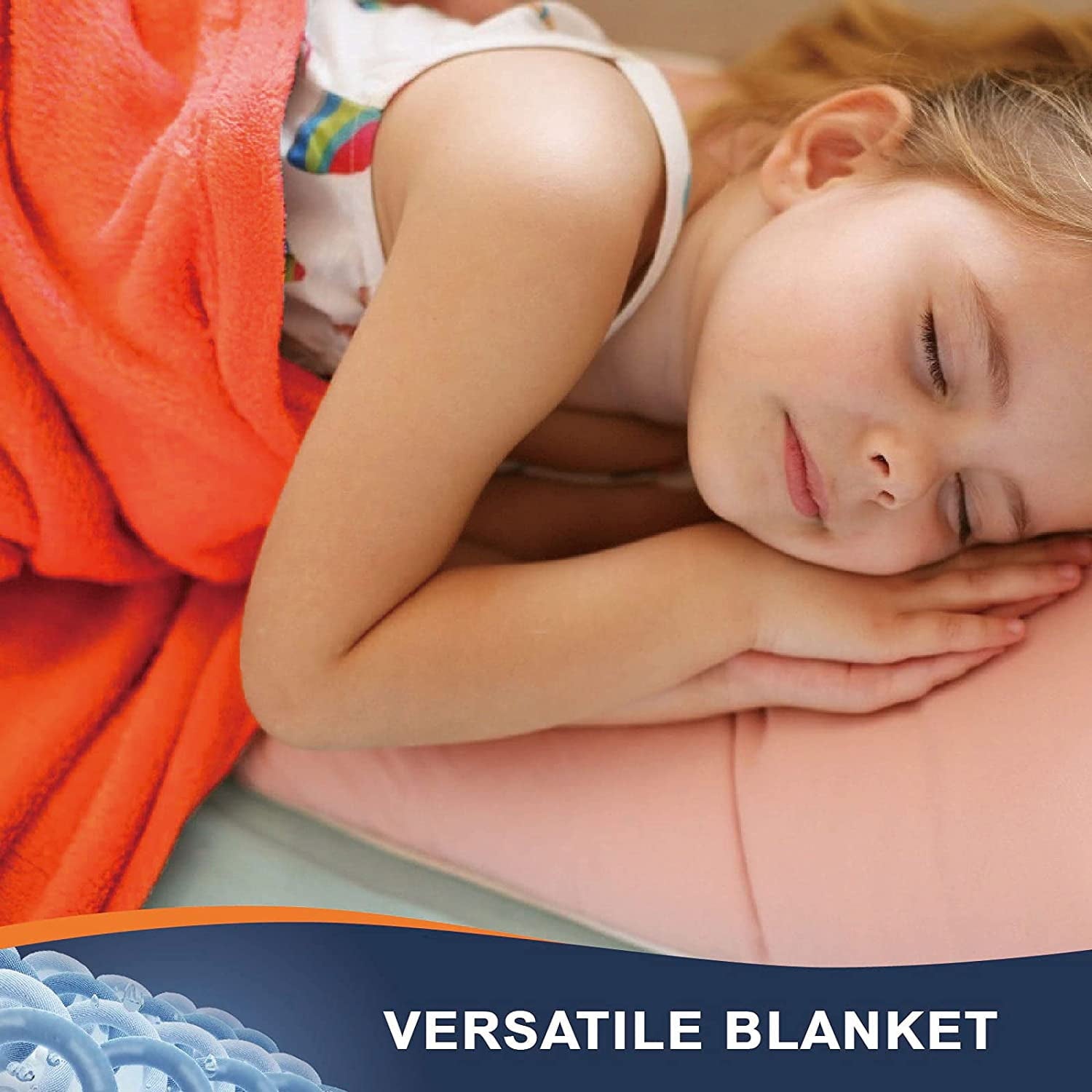 Walensee Ultra Soft Microplush Fleece Throw Blanket, 50" x 60", Orange, Machine Washable