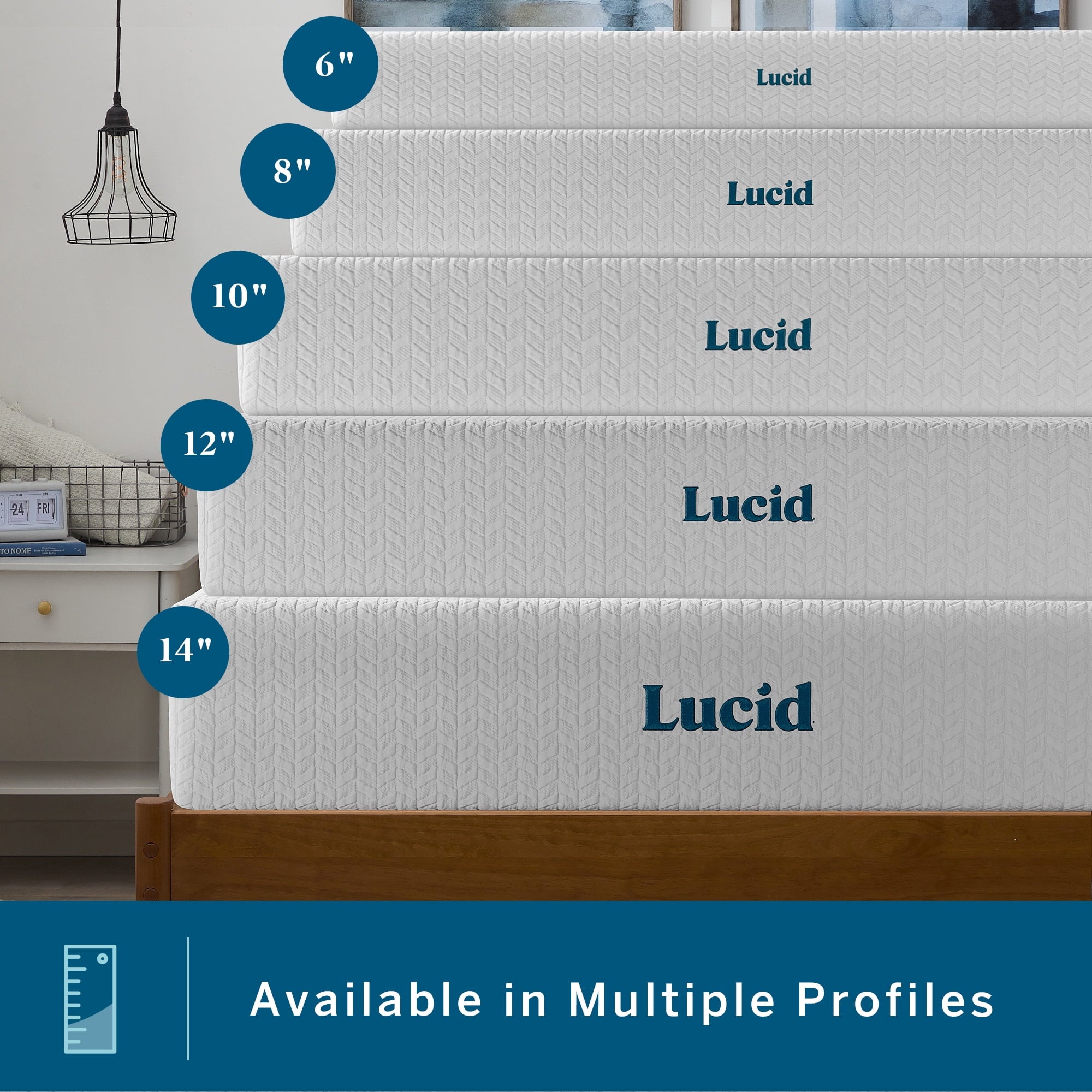 Lucid Refresh 10" Dual-Layered Gel Memory Foam Mattress, Firm, Queen