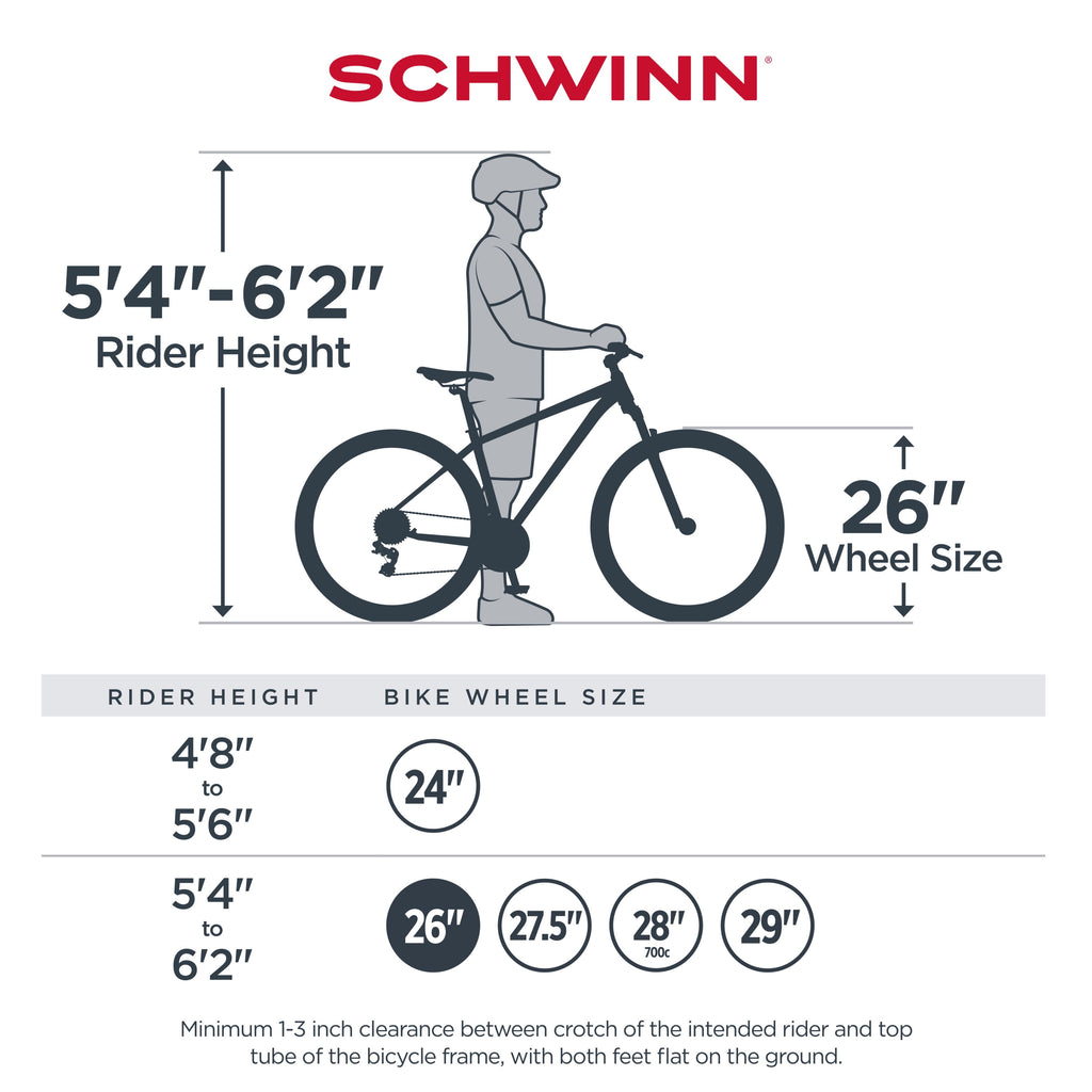 Schwinn Sidewinder Mountain Bike, 26-inch wheels, 21 speeds, black, mens style