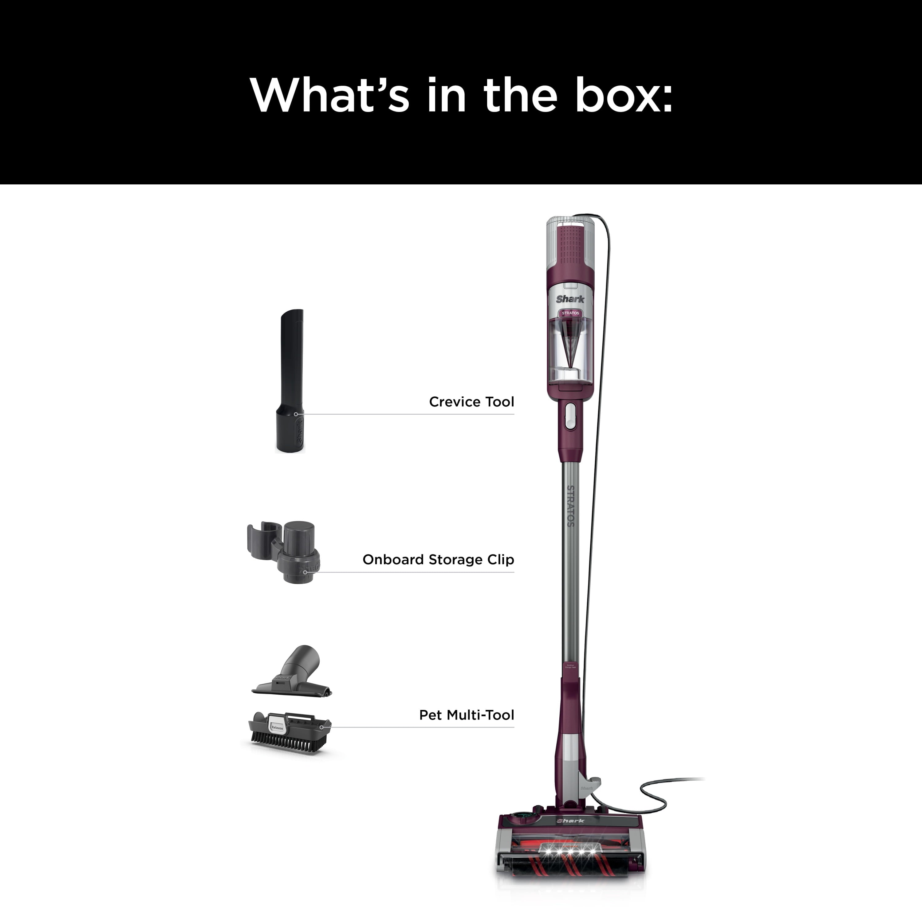 Shark Stratos™ UltraLight™ Corded Stick Vacuum with DuoClean® PowerFins™ HairPro™, Self-Cleaning Brushroll, and Odor Neutralizer Technology, HZ3000