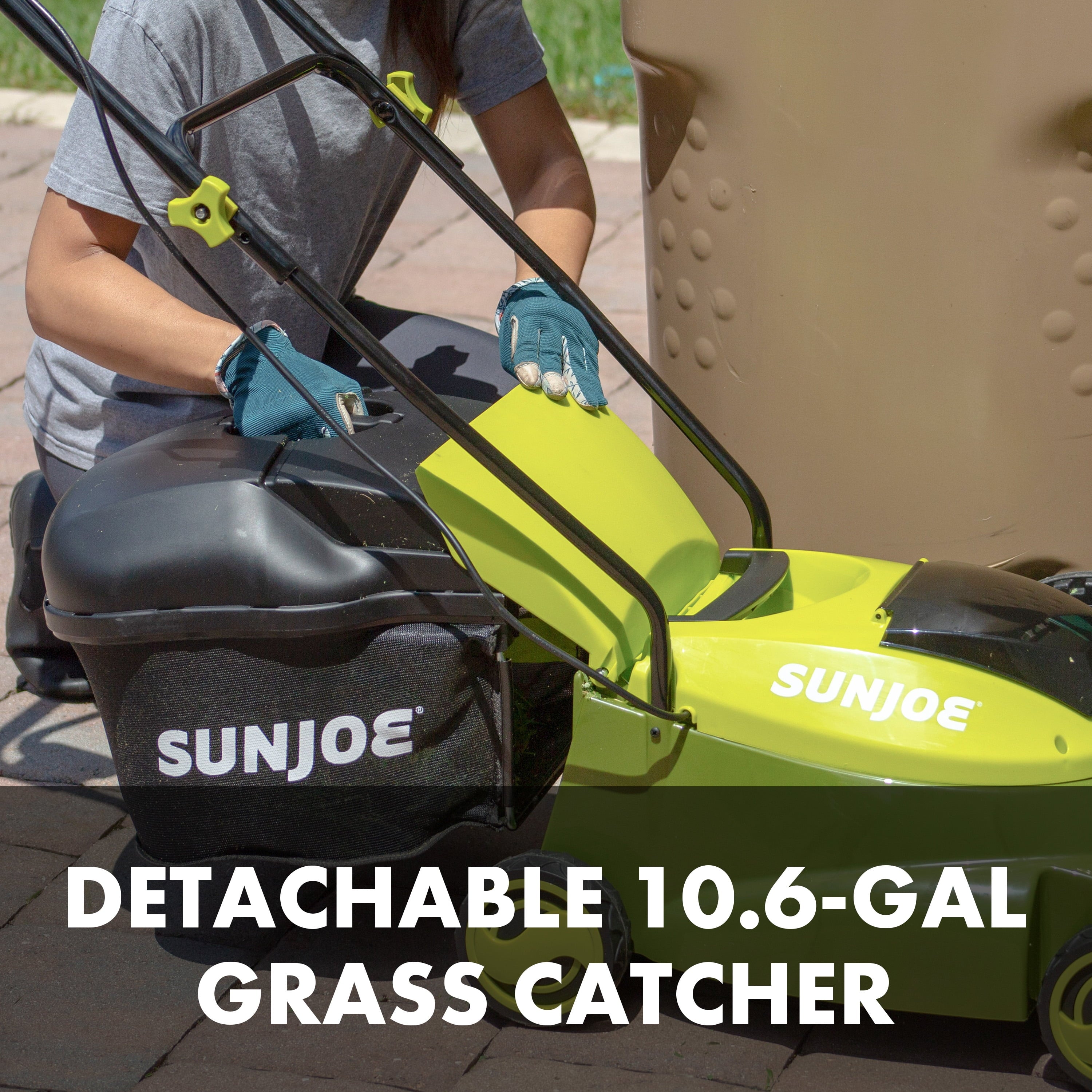 Sun Joe 28V Cordless 14" Brushless Push Lawn Mower, 3-Position, 4.0-Ah