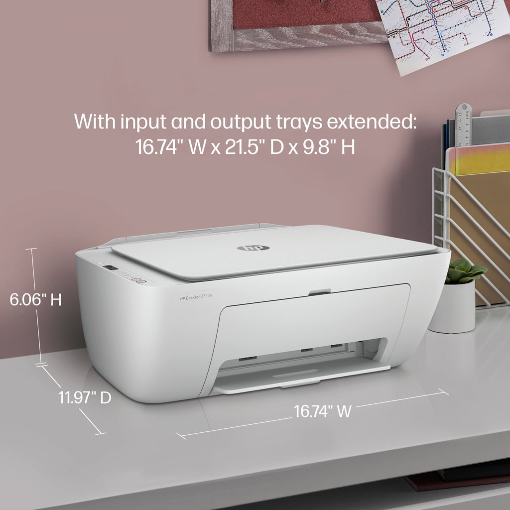 HP DeskJet 2752e All-in-One Wireless Color Inkjet Printer with 3 Months Free Ink Included with HP+
