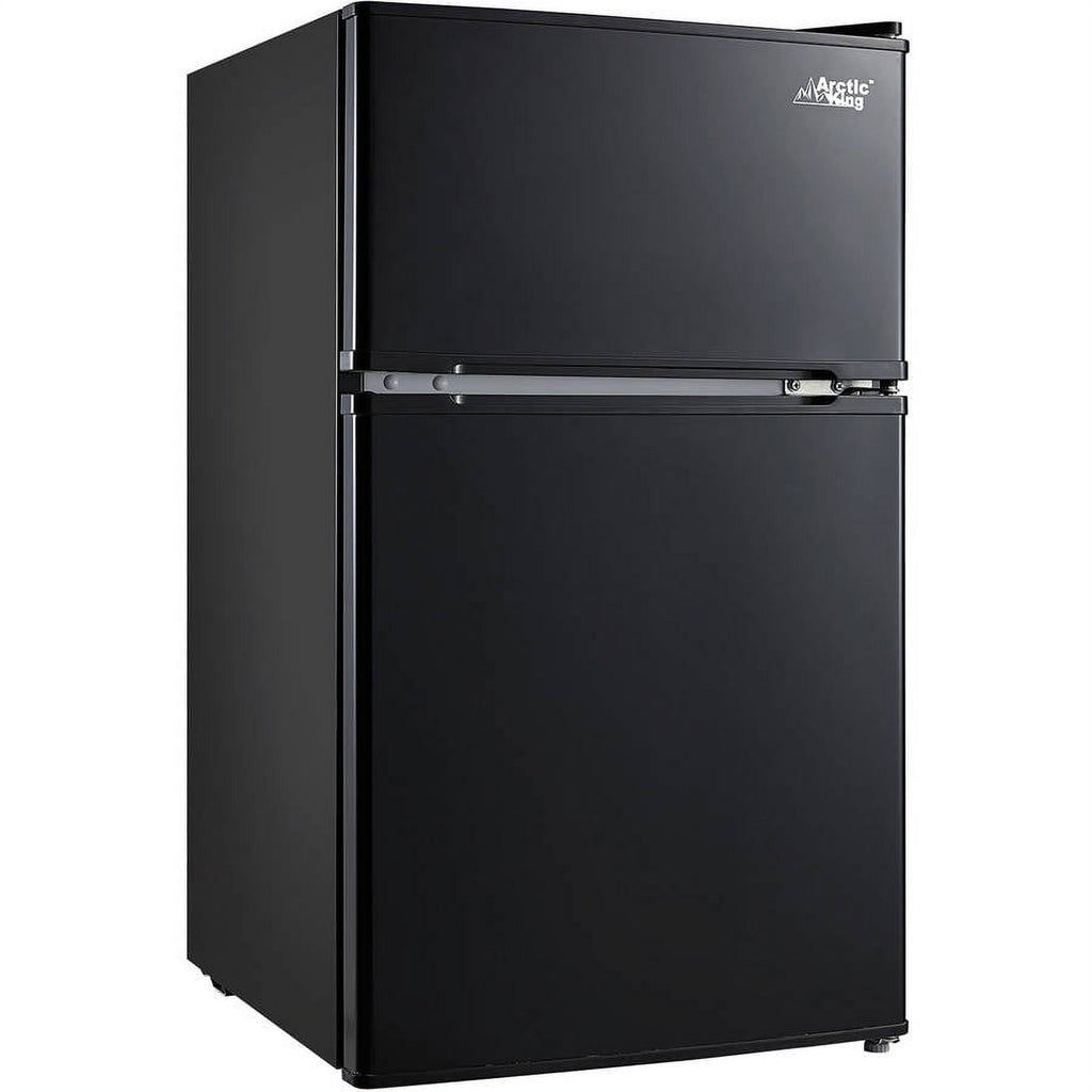Arctic King 3.2 Cu ft Two Door Mini Fridge with Freezer, Stainless Steel, E-Star, ARM32D5ASL
